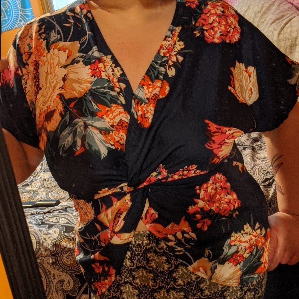 Blue Floral Top /L-XL/